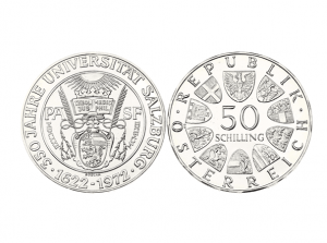1972奧地利薩爾茨堡大學三百五十週年珍藏幣20克