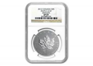 2012加拿大楓葉銀幣1盎司龍年加鑄(NGC SP-69白標） 商品圖