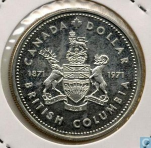 1971加拿大哥倫比亞建省一百週年珍藏幣