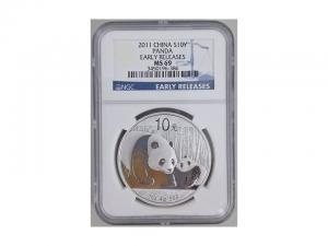 2011中國熊貓銀幣1盎司 - MS-69 NGC 商品圖