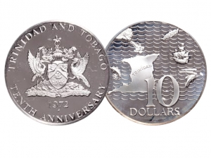 1972千里達十周年獨立珍藏幣10元