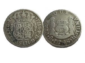 1746墨西哥2雷亞爾銀幣