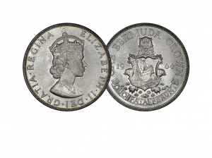 1964百慕達皇冠銀幣1克朗