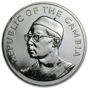 1975甘比亞10達拉西獨立925精製銀幣