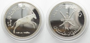 1976阿曼5阿曼里亞爾-劍羚精鑄銀幣 商品圖