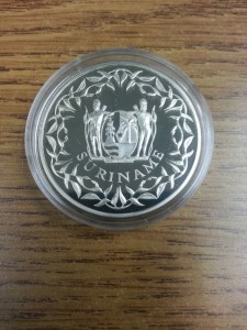 1991蘇里南25盾保護兒童系列精鑄銀幣28克 商品圖