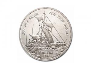 1986薩摩亞康提基號銀幣5盎司 商品圖