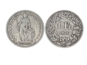 1920瑞士1法郎銀幣 - 赫爾維亞