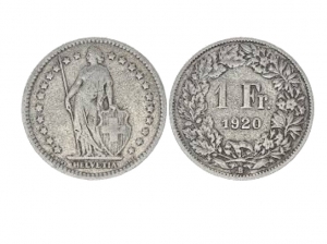 1920瑞士1法郎銀幣 - 赫爾維亞 商品圖