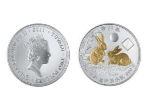 2011中央造幣廠辛卯年兔銀幣1盎司(鍍金版)