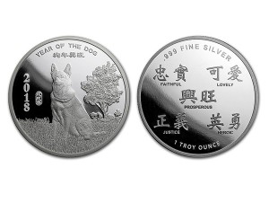 2018美國生肖狗年銀幣1盎司 商品圖