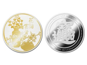 富貴招財銀幣(金)1盎司(附保護殼&展示盒) 商品圖