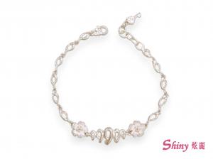 925純銀牡丹花手鍊 15+2cm 商品圖