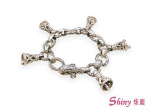 925純銀環扣鈴鐺造型男手鍊 16+1cm 商品圖