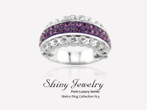 平凡紫晶鑽 純銀戒指