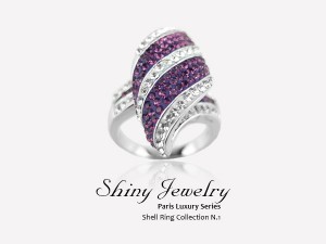 紫色貝款純銀戒指