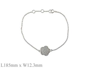 925純銀花造型水晶手鍊 19+2cm 商品圖