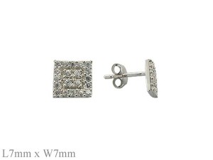 925純銀耳環-奢華方鑽 商品圖