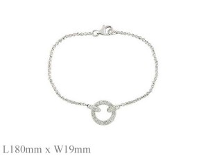 925純銀環環相扣水晶手鍊 18+2.5cm 商品圖