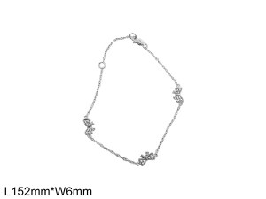 925純銀晶淬蝴蝶結手鍊 19+3cm 商品圖