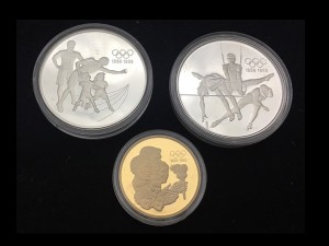 1896-1996亞特蘭大奧運百年紀念套幣三枚(22K金16.97g.925銀33.63gX2) (無盒) 商品圖