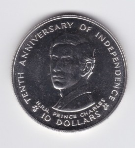 1980斐濟獨立十周年925銀幣查爾斯王子像精鑄盒裝版
